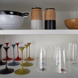 Set 2 pahare de cristal Trebonn SplitGlass 2025132, 320 ml, Ø7.8x12.5 cm, Posibilitate atasare picior, Albastru