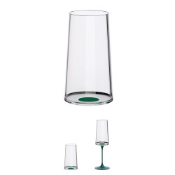 Комплект 2 бр кристални чаши за шампанско Trebonn SplitGlass 2025133, 320 мл, Ø7.8x12.5 см, Модулна система, Зелен