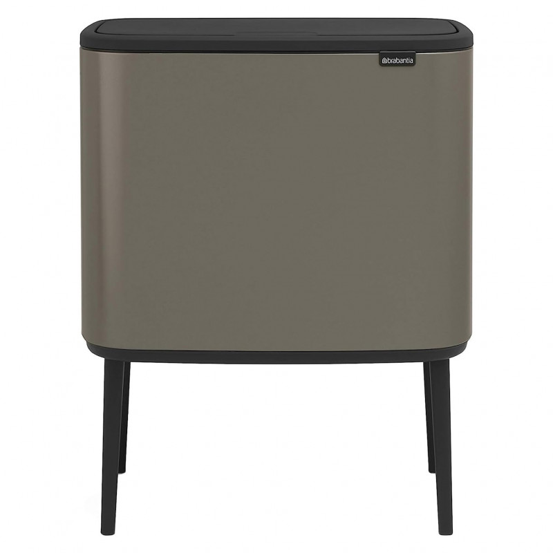 Кош за боклук Brabantia Bo Touch 651113, 11+23 л, Плавно и безшумно отваряне, Голям отвор, Сив