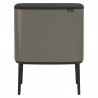 Brabantia Bo Touch 651113 Trash Can, 11+23 L, Smooth and Silent Opening, Large Opening, Gray