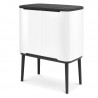 Brabantia Bo Touch 651110 Trash Can, 11+23 L, Smooth and Silent Opening, Large Opening, White