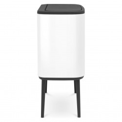 Brabantia Bo Touch 651110 Trash Can, 11+23 L, Smooth and Silent Opening, Large Opening, White