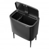 Brabantia Bo Touch Trash Can 1008855, 11+23 L, Smooth and Quiet Opening, Large Opening, Dark Gray