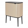 Кош за боклук Brabantia Bo Touch 1003214, 11+23 л, Плавно и безшумно отваряне, Голям отвор, Златен металик