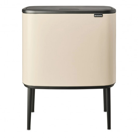 Brabantia Bo Touch Trash Can 1005547, 11+23 L, Smooth and Quiet Opening, Large Opening, Beige