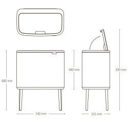 Кош за смет Brabantia Bo Touch 11+23L, Soft Beige
