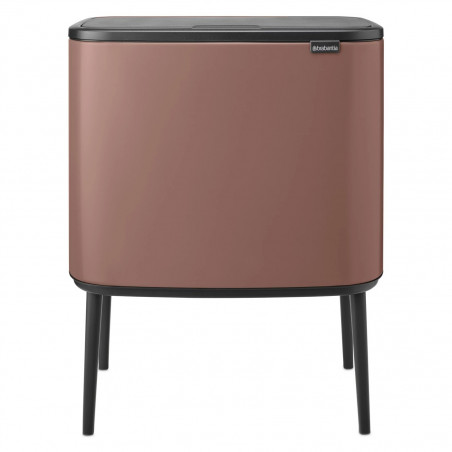 Кош за боклук Brabantia Bo Touch 1008856, 11+23 л, Плавно и безшумно отваряне, Голям отвор, Сатенено покритие, Кафяв