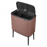 Brabantia Bo Touch Trash Can 1008856, 11+23 L, Smooth and Quiet Opening, Large Opening, Satin Finish, Brown