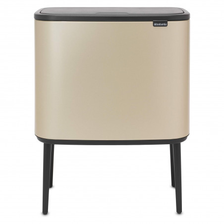 Brabantia Bo Touch Trash Can 1003213, 36 L, Smooth and Silent Opening, Large Opening, Metallic Gold