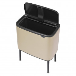 Brabantia Bo Touch Trash Can 1003213, 36 L, Smooth and Silent Opening, Large Opening, Metallic Gold