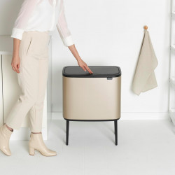 Coș Brabantia Bo Touch 1003213, 36 L, Deschidere lină și silențioasă, Deschidere mare, Auriu metalic