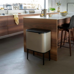 Coș Brabantia Bo Touch 1003213, 36 L, Deschidere lină și silențioasă, Deschidere mare, Auriu metalic