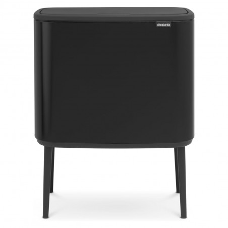 Brabantia Bo Touch 651106 Trash Can, 36 L, Smooth and Quiet Opening, Large Opening, Black