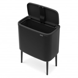 Кош за боклук Brabantia Bo Touch 651106, 36 л, Плавно и безшумно отваряне, Голям отвор, Черен