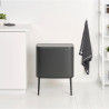 Кош за боклук Brabantia Bo Touch 1008857, 3x11 л, Плавно и безшумно отваряне, Голям отвор, Тъмносив