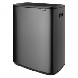 Кош за боклук Brabantia Bo Touch 1008859, 2x30 л, Плавно и безшумно отваряне, Голям отвор, Тъмносив