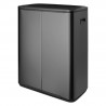 Кош за боклук Brabantia Bo Touch 1008859, 2x30 л, Плавно и безшумно отваряне, Голям отвор, Тъмносив