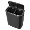 Κάδος Brabantia Bo Touch 1008859, 2x30 l, Ομαλό και αθόρυβο άνοιγμα, Μεγάλο άνοιγμα, Σκούρο γκρι