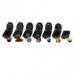 Еспресо машина 7в1 Crown CCM-1531W, 1400 W, 20 bar, 0.9 л, 7 адаптера, LED индикатори, Контрол дължината на кафето, Бял/черен