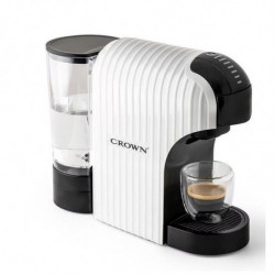 Espressor cu capsule 7in1 Crown CCM-1531W, 1400 W, 20 bar, 0.9 L, 7 adaptoare, Indicatoare LED, Controlul lungimii cafelei, Alb/Negru