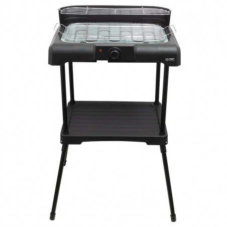 Gratar electric First Austria FA-5350-3, 2200 W, Termostat, Placi detasabile, Gratar cromata, Raft, Negru