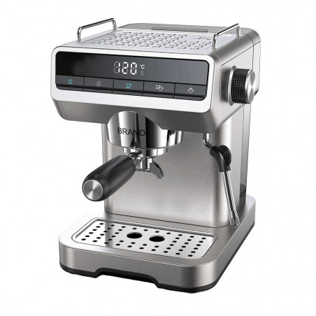 Μηχανή Espresso Finlux FEM-1866, 1150W, 20 bar, 1.2 l, δίσκος Crema, ψηφιακή οθόνη, Inox