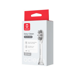 Set of 2 replacement toothbrush heads for the Oclean Easy Clean P1K3, Hard, Silicone-coated, Gray