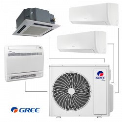 Unitate exterioara pentru sistem multi-split Gree GWHD(36)NK6OO, 36000 BTU, 74 m², Pana la 4 unitati A+/A, R-32, Alb