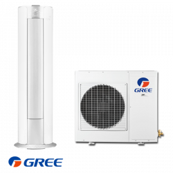 Gree GVH24AK-K3DNC8A Column Air Conditioner, 24,000 BTU, 54 m², A++/A+, Wi-Fi, R-410A, White