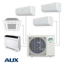 Unitate exterioarа pentru sistem multi-split AUX AM5-H42/4DR3, 42000 BTU, 80 m², Pana la 5 unitati interioare, A++/A+, R-32, Alb