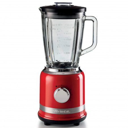 Блендер Ariete MODERNA 0585/00, 1000W, 4 ножа, 1.5 л, 4 скорости+пулс, Стъклена кана, Червен