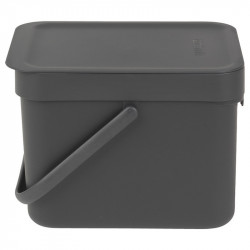 Brabantia Sort&Go κάδος χωριστής συλλογής απορριμμάτων 648974, 6 l, Χειρολαβή, Επιτοίχιος, Σκούρο γκρι