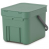 Cos de gunoi colectare selectiva Brabantia Sort&Go 1003233, 6 l, Maner, Montabil pe perete, Verde închis