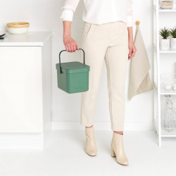Cos de gunoi colectare selectiva Brabantia Sort&Go 1003233, 6 l, Maner, Montabil pe perete, Verde închis