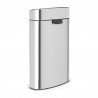 Brabantia Touch Bin New 650528, 40 l, αθόρυβο και ομαλό κλείσιμο, επίπεδη πλάτη, Inox/matt