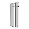 Кош за боклук Brabantia Touch Bin New 650528, 40 л, Безшумно и плавно затваряне, Плосък гръб, Инокс/мат
