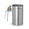 Кош за боклук Brabantia Touch Bin New 650528, 40 л, Безшумно и плавно затваряне, Плосък гръб, Инокс/мат