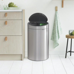 Cos de gunoi Brabantia Touch Bin New 650528, 40 L, Inchidere silentioasa si lina, Spate plat, Inox mat
