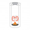 Κάδος Brabantia Flame Guard 647074, 30 l, Πυράντοχος, Μεταλλικός εσωτερικός κάδος, Inox, Inox