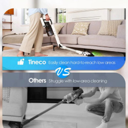 Κάθετη ηλεκτρική σκούπα Tineco Pure One A50S, 185W, 1000 ml, 70 λεπτά, φιλτράρισμα Multi-Cyclone + HEPA, ακροφύσιο 3DSense, LED, Λευκό