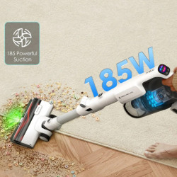 Безкабелна прахосмукачка Tineco Pure One A50S, 185W, 1000 мл, 70 мин, Multi-Cyclone, HEPA, 3DSense, EdgeSense, LightSense, DustSense, LED, Бял