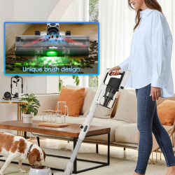 Вертикална прахосмукачка Tineco Pure One A50S, 185W, 1000 мл, 70 мин, Multi-Cyclone филтрация + HEPA, 3DSense накрайник, LED, Бял