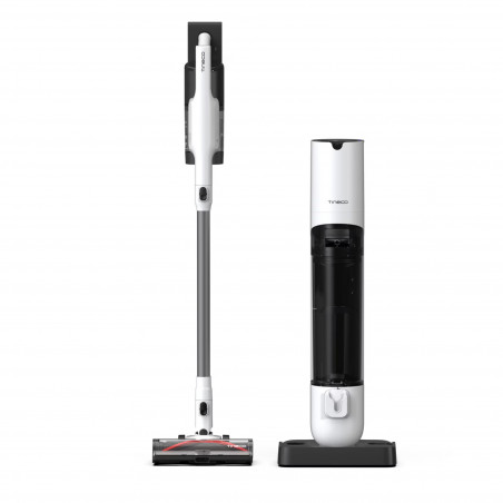 Безкабелна прахосмукачка Tineco Pure ONE Station 5, 450W, 2 режима, 0.45 л + 2.5 л станция, Автономия 70 мин, iLoop сензор, PureCyclone технология, Самопочистване, Бял