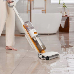 Κάθετη ηλεκτρική σκούπα Tineco iFloor Y2 Plus, 6500 Pa, Wi-Fi, 0,8 l βρώμικο/1 l καθαρό, LED, αυτοκαθαρισμός, 70m2, ενδείξεις, λευκό/πορτοκαλί