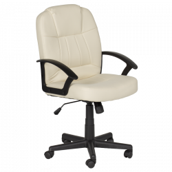 Офис стол Carmen 6080, До 100 кг, Еко кожа, Регулиране на Люлеенето, Фиксиране, Крем