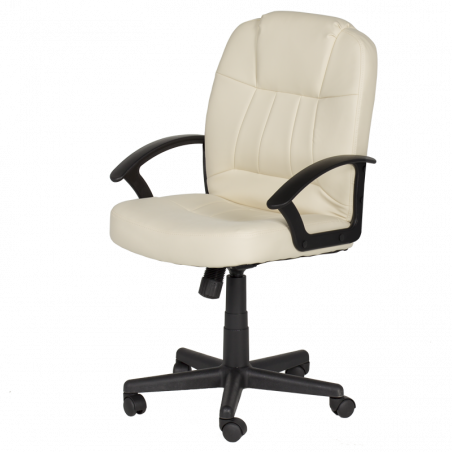 Офис стол Carmen 6080, До 100 кг, Еко кожа, Регулиране на Люлеенето, Фиксиране, Крем