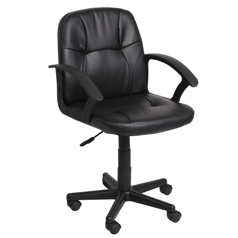 Carmen 6044-1 Office Chair, Up to 70 kg, Faux Leather, Armrests, Polypropylene Casters, Black