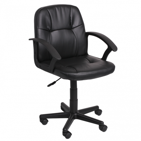 Carmen 6044-1 Office Chair, Up to 70 kg, Faux Leather, Armrests, Polypropylene Casters, Black