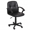 Carmen 6044-1 Office Chair, Up to 70 kg, Faux Leather, Armrests, Polypropylene Casters, Black
