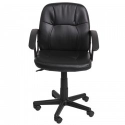 Carmen 6044-1 Office Chair, Up to 70 kg, Faux Leather, Armrests, Polypropylene Casters, Black